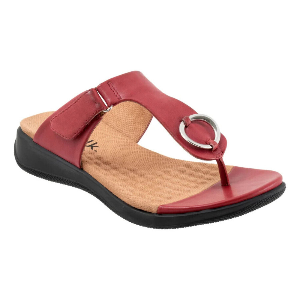 SoftWalk Talara Sandal Women's US 6.5 Dark Red Round Toe Slip-On Thong JOBB1355